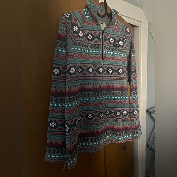 Ariat Ladies REAL Comfort Aztec Print 1/2 Zip Sweatshirt - Picture 3 of 3